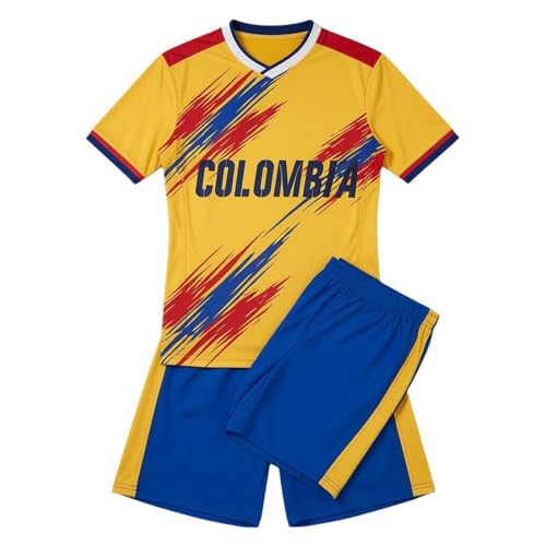 Camiseta Futbol Niño Duradero Equipo de fútbol para niños y pantalones cortos, cómodo y deportivo, para entrenamiento y juego de jóvenes.