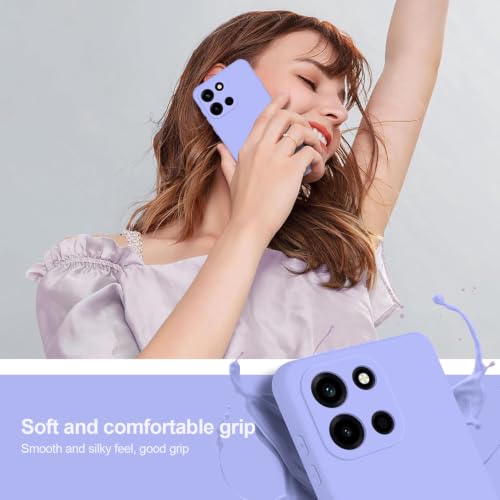 Image of DIZORO Microfiber Candy Compatible for Oneplus Nord 6 5G Smooth Touch Cushion Liquid Soft Silicone Gel Rubber Phone Case Non-Slip Full Body Protective Shockproof Back Cover - Purple