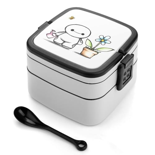 弁当箱 ベイマックス ランチボックス 二段 お弁当箱 おべんとう箱 ランチケース 大人用 子供用 学生 仕事 通勤 1000ml
