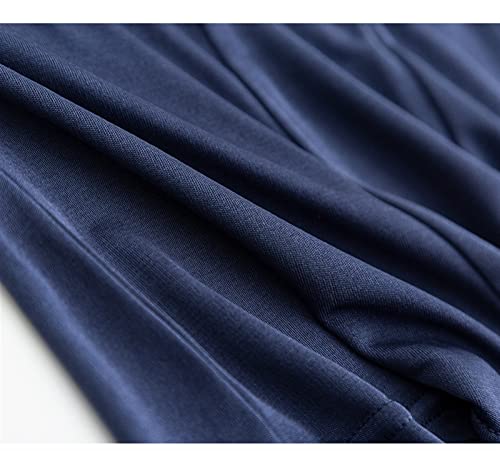 100% Mulberry Silk Mens Underwear Ultra-Thin Mid Rise Boxer Briefs Quick-Drying Comfy Silk Boxers for Men (Color : Navy Blue, Size : L/Large)2