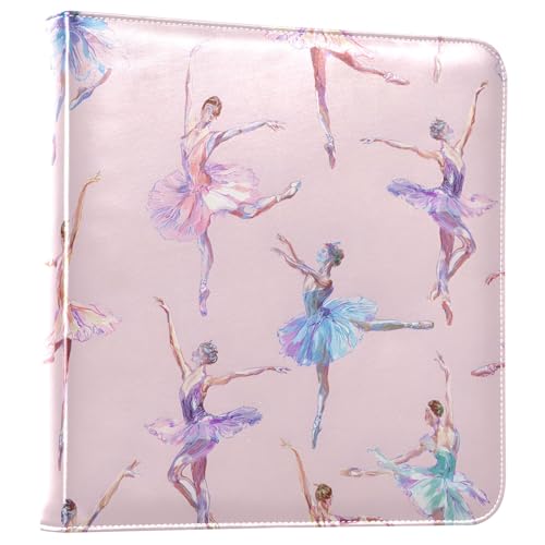 Álbum de fotos grande autoadhesivo, álbum de recortes, libro de manualidades, ballet, baile, rosa, para fotos de 2 x 3, 4 x 6, 5 x 7, 6 x 8, cubierta de piel personalizada