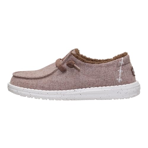 HEYDUDE Wendy Wool Cozy Walnut Size 7, Women’s Shoes, Slip-on Loafers, Comfortable & Light-Weight
