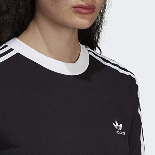 adidas Originals Women's 3-Stripes Long Sleeve Tee, black, Small