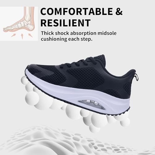 Image of SURRAY Women's Wide Width Walking Shoes - Plantar Fasciitis Arch Support Orthotic Sneakers, Comfortable Tennis Shoes for Casual Gym Workout US Size 6-11