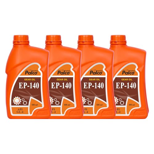Image of PALCO EP 140 Extreme Pressure Gear Oil 500 ml (Pack 4) | API GL 4 Gear Oil for Cars, Bus & Other Heavy Vehicle High Performance Heavy-Duty for Smooth Transmissions, Superior Protection