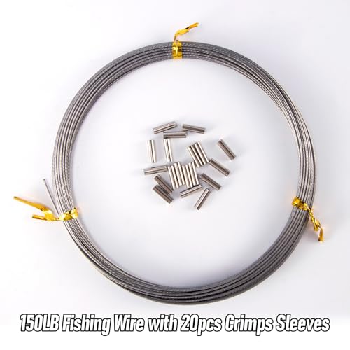 Alwonder alicate de pesca con 20 crimps y corte acero 150LB miniatura 7