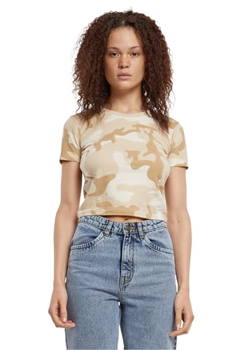 Urban Classics Haut Camo Court Femme T-Shirt Manches Courtes Camouflage Sable S