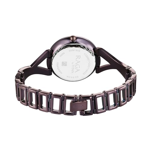 Image of Titan Raga Chic Quartz Analog Brown Dial Metal Strap Watch for Women-2698QM01 /NT2698QM01