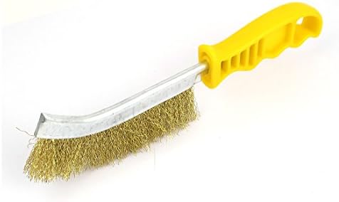 Aexit 25cm Length Painting Supplies & Wall Treatments Plastic Curved Handle Brass Wire Paint Rollers Cleaning Brush