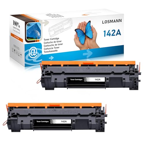 LOSMANN Tóner de 142 A con chip compatible con HP 142A W1420A para HP Laserjet MFP M140w M110w M110 MFP M140 MFP M139w M139 142X W1420X (2 negros)