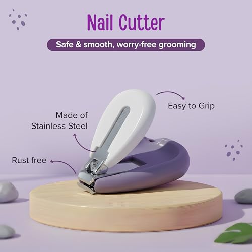 Image of LuvLap 4 in 1 Baby Grooming Set with Cute Case, Baby Manicure Set with Nail Scissors, Nail Clipper, Nail File & Tweezers, Grooming Kit for New Born & Toddler, BPA Free, Compact & Easy to Carry, 0m+