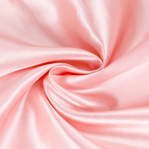 Tissu en satin par le mètre, tissu satin rose brillant et soyeux de 152,4 cm de large pour robe de mariée, confection de vêtements, loisirs créatifs, nappe, couture...