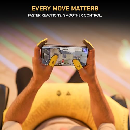 Image of Vero Forza Glide Pro V3 Thumb & Finger Sleeves for Mobile Gaming (6 Pcs) | GodLike Limited Edition | Silver Fiber, Anti-Sweat, Anti-Slip, High Sensitivity | for BGMI, PUBG, Free Fire MAX, COD Mobile
