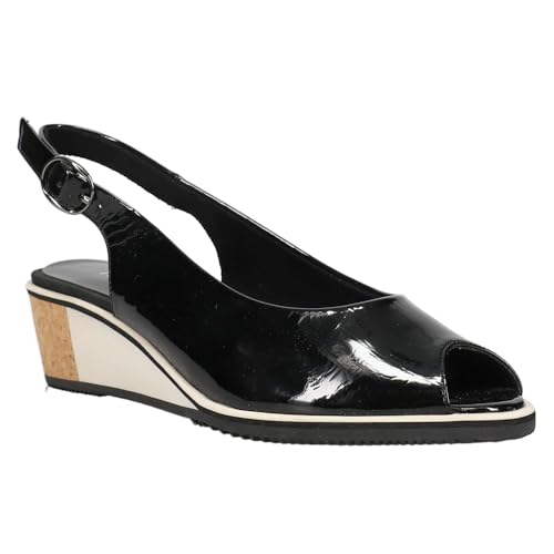 VANELi Womens Baise Peep Toe Slingback Pumps Dress Casual Casual Low Heel 1-2" - Black - Size 7 M2