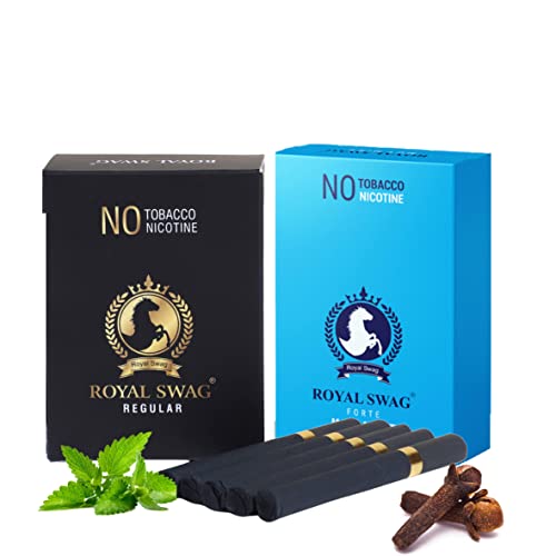 Image of ROYAL SWAG Ayurvedic Herbal Cigarettes 100% Tobacco Free 100% Nicotine Free Cigarettes Regular, Mint Flavoured | Smoking Cessation(Pack Of 20)