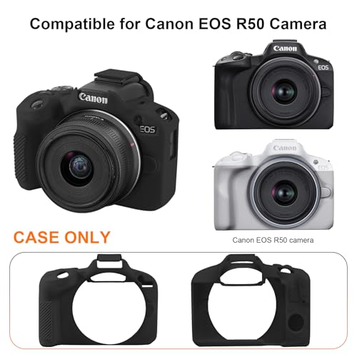 Funda de silicona para cámara Canon EOS R50 negra miniatura 3