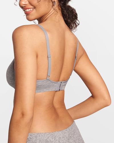 Image of Natrelax Modal Ribbed V Neck Bralette | Semi Sheer Fabric, Wireless Unlined, Double Layers, Adjustable Straps, No Underwire, Comfort Soft, Bras for Women