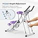 MERACH Ab Machine, Adjustable Ab Trainer Machine, Ab Workout Equipment for Home Gym, Independent Dual Tracks for Mountain Climber, Foldable for Home Exercise, Load Capacity 440 LBS (White Purple)