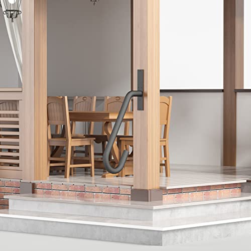 Houyang 28Inch Long Wall Mounted Handrail For 1-3 Step Stairs,Diameter Φ1.3"Steel Pipe Comfortable Grip,Hand Railing Installed At Entryway From Garage To House Or Deck, Porch #TOP3