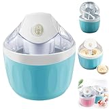Mini Ice Cream Maker, Small Home One-Touch 15-Minute Electric Ice Cream Machine, Compact Personal Gelato Maker for Homemade Frozen Yogurt, Sorbet & Frozen Treats, Mini Kitchen Appliance (blue)