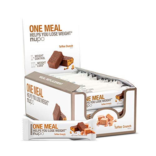 NUPO One Meal Bar – Toffee Crunch I Gustose barrette sostitutive del pasto per una dieta equilibrata I Ti aiuta a perdere peso I Alto contenuto di proteine I 24 vitamine e minerali I 24 x 60g