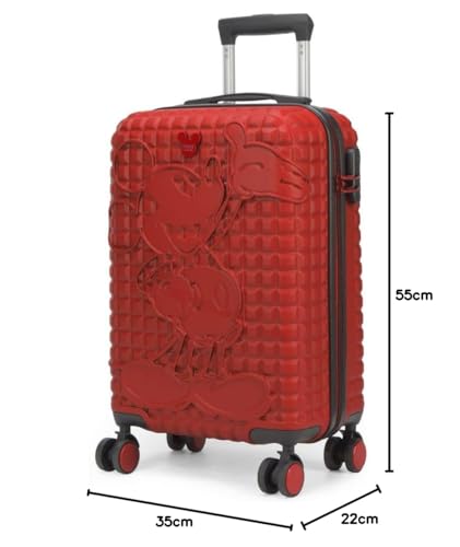 Mala de Bordo do Mickey Vermelha com Rodas 360 by Luxcel Ref.10350