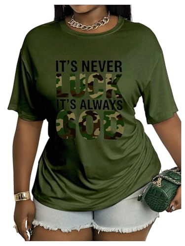 SOLY HUX Womens Plus Size Camo Graphic Tees Short Sleeve T-Shirt