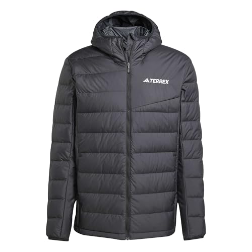 adidas Uomo Terrex Multi Light Down CLIMAWARM Hooded Jacket, Black, L