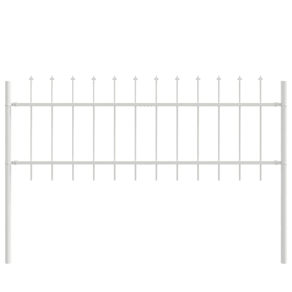 Garden Fence 3-Pack White 5.1 x 0.6 m Powder-Coated Steel Outdoor Privacy Barrier for Yard Patio Decorative Metal Panel Garden Border Edging Secure Boundary