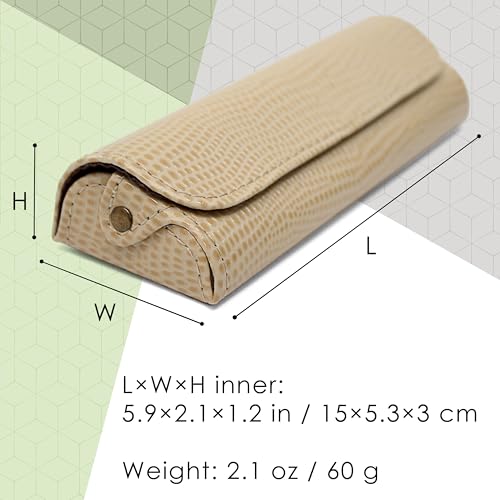 Image of Orsus Reading Glasses Hard Case, Premium PU Leather Horizontal Eyeglass Holder with Magnetic Closure for Women and Men