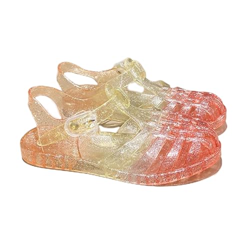 Girls Jelly Sandals Closed Toe Princess Dress Shoes Fisherman Summer Water Beach Jellies Flat Sandals for Toddler Little Kid
