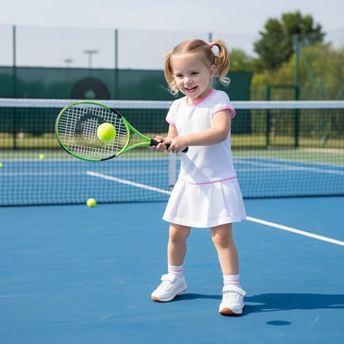 waddle wonder Cheer Shoes for Girls Toddler Tennis School Running Sneaker Non-Slip Hook&Loop Casual Kids Footwear White2