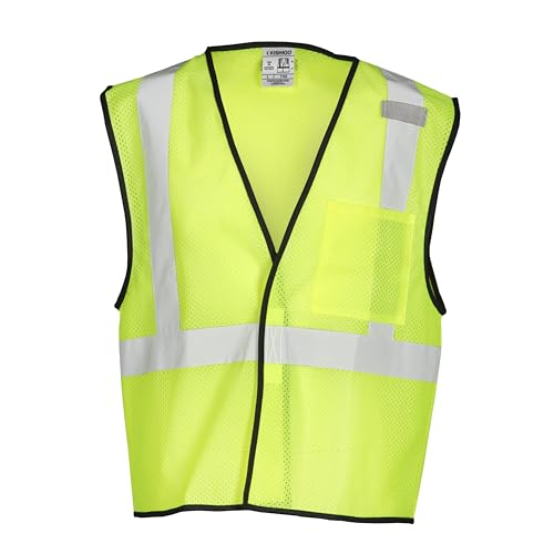 Kishigo 1193 Economy Series Ultra Cool Mesh 1 Pocket Vest, Fits 2X-Large and 3X-Large, Lime