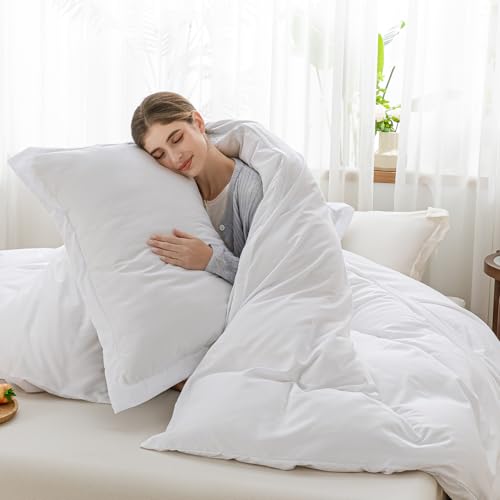 Image of SheRest White Duvet Cover Queen Size - Soft Brushed Microfiber, 3 Pieces, 1 Duvet Cover 90x90 Inches with Zipper Closure 8 Ties & 2 Pillow Shams, Breathable Bedding Set for All Season (No Comforter)