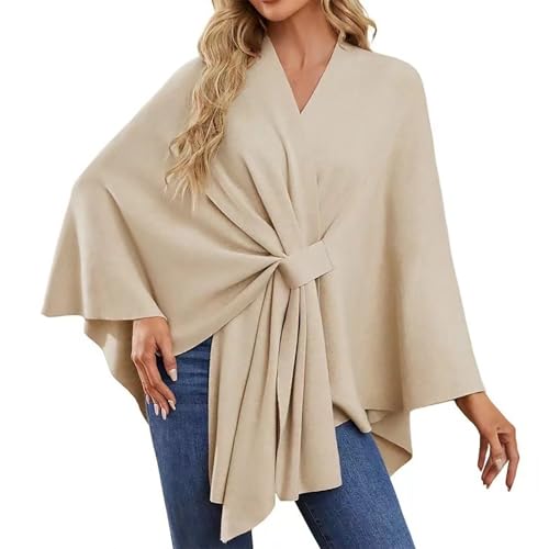 Women's Elegant Shawl Wraps Soft Open Front Poncho Sweater Scarf Blanket Cardigan Coat for Spring Fall Winter2