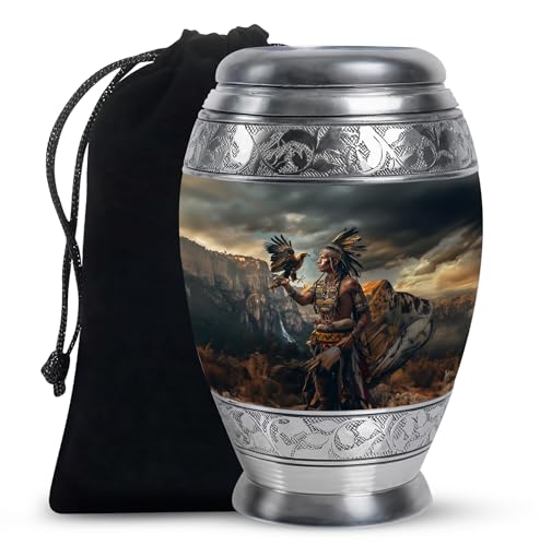 Image of Native American Urn for Ashes - Women's Adult Female Mother Cremation Urn - (10 inch Pack of 1), MON-URN-3862-URN