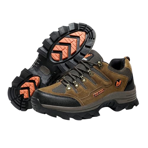 Men's Hiking Shoes Fashion Walking Sneakers Outdoor Casual Workout Running Shoes Non Slip Lightweight Breathable Trail Sneakers (Red, 10)