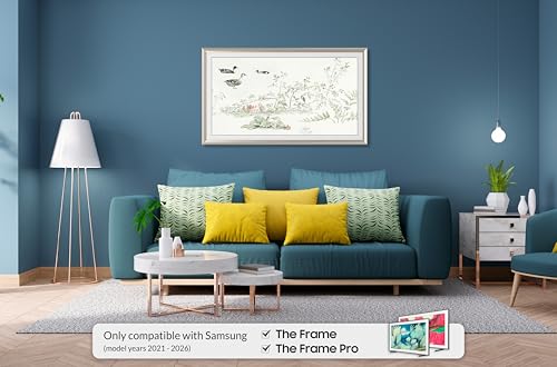 German Silver Prismatic 55" Alloy Deco TV Frame - Compatible ONLY with Samsung The Frame TVs (Fits 2021-2026, LS03A, LS03B, LS03C, LS03D, LS03FA)