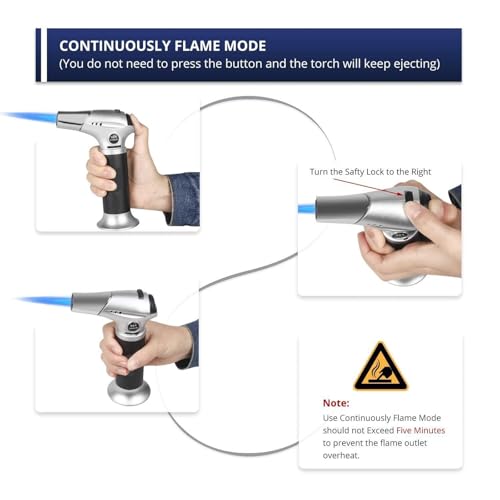 Encendedor de soplete recargable con butano y llama ajustable miniatura 7