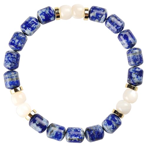 lapis lazuli bracelet with mens beaded braceletsmens and amethyst bracelett, 14k gold beads, white shell beads, natural gemstones, bohemian style unisex ring, beaded bracelets for women