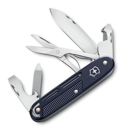 Victorinox Synergy X Alox Taschenmesser – Multifunktionsmesser aus Edelstahl für Alltag, Arbeit & Outdoor mit Schere & Trageclip, dunkelblau