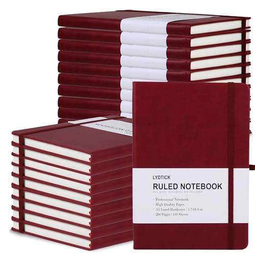 Carnet à couverture rigide rouge lot de 20 pour un journal à puces durable