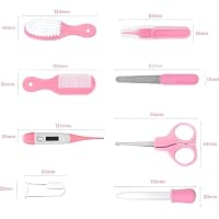Baby Grooming Kit, Infant Safety Care Set with Hair Brush Comb Nail Clipper Nasal Aspirator,Baby Essentials Kit for Newborn Girls Boys (Pink Baby Grooming kit) — image 4