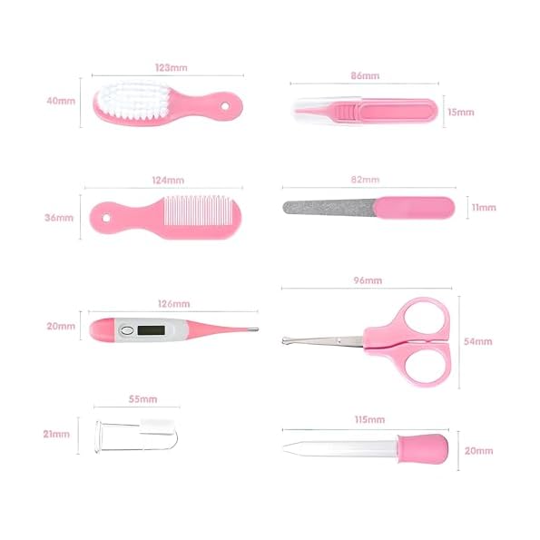 Baby-Grooming-Kit-Infant-Safety-Care-Set-with-Hair-Brush-Comb-Nail-Clipper-Nasal-AspiratorBaby-Essentials-Kit-for-Newborn-Girls-Boys-Pink-Baby-Grooming-kit