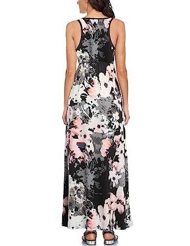 Image of Lacavocor Womens Summer Maxi Dress Tank Top Sleeveless Long Dresses