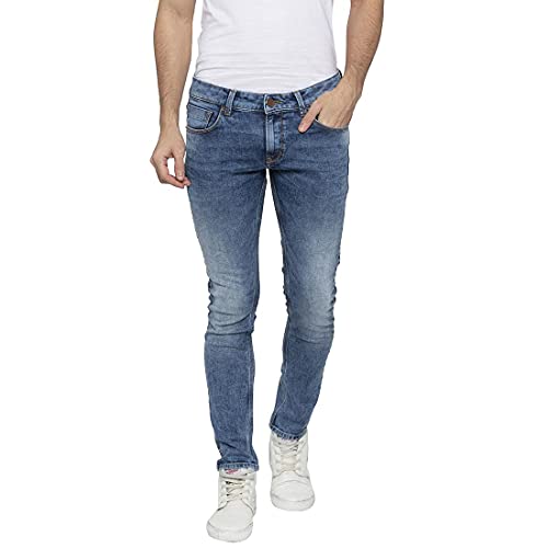 Spykar Mid Blue Coloured Mens Jeans Spykar Mid Blue Coloured Mens Jeans