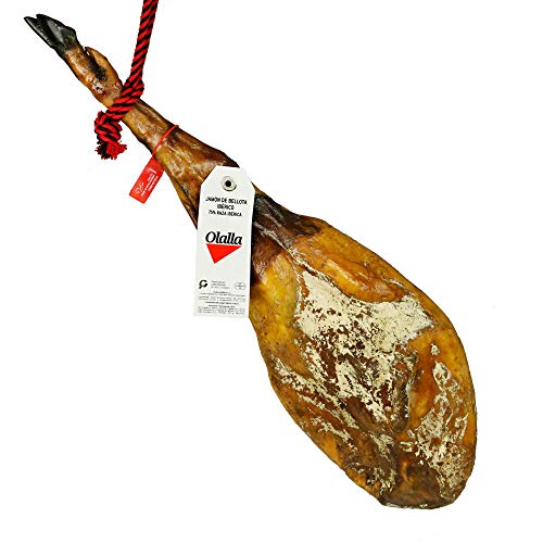 Jamon Iberico de Bellota 75% Raza Iberica - Jamon Iberico de Elaboracion Artesanal - Embutidos Ibericos de Bellota - Pieza Tradicional Completa (6.5 - 7 kg)