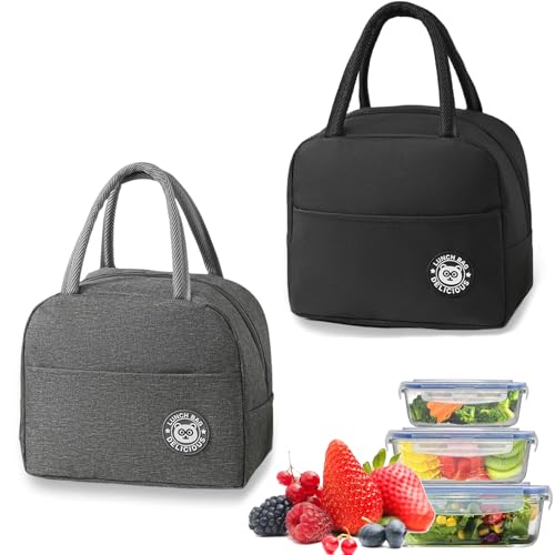 Lunchbox Tasche 2 Stück 5.5 L isolierte Lunchtasche Kühltasche Klein Kleine Kühltasche Für Unterwegs Tragbar Lunchbox Lunchtasche Isoliert Tragbar Lunchbag für Arbeit, Camping oder Reise, Mittagessen