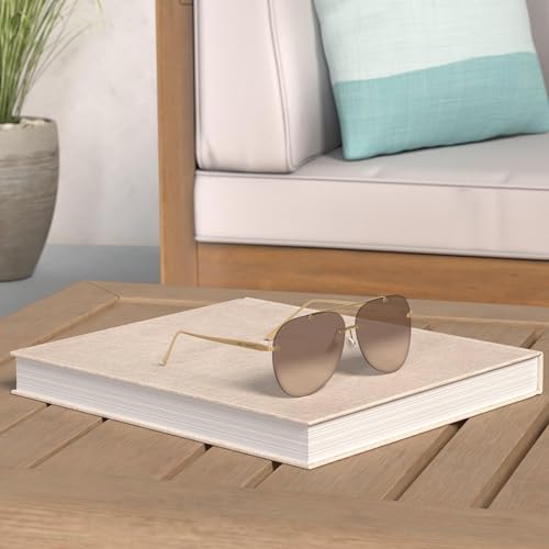 K&L's Luxury & Co. Gold Metal Alloy Aviator Sunglasses K02122021 Gradient Rimless Lens for Men and Women2