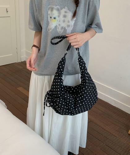 Bolsa Hobo de lunares para mujer miniatura 3